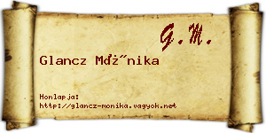 Glancz Mónika névjegykártya